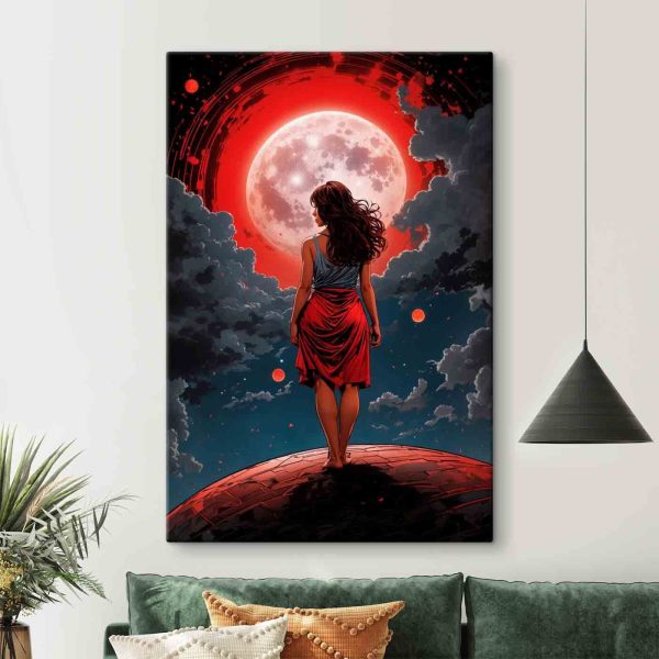 Femeie uitându-se la lună Femeie uitându-se la lună