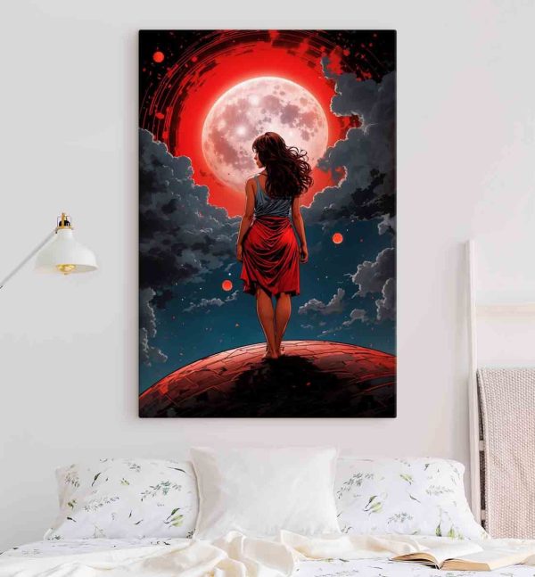 Femeie uitându-se la lună Femeie uitându-se la lună