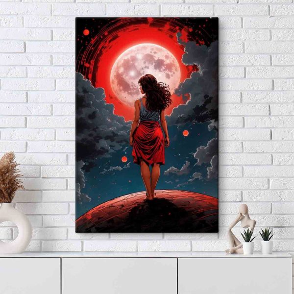 Femeie uitându-se la lună Femeie uitându-se la lună
