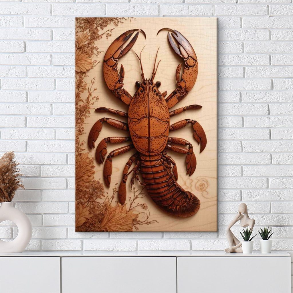 Lobster made out of wood