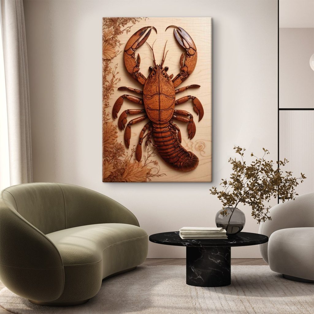 Lobster made out of wood
