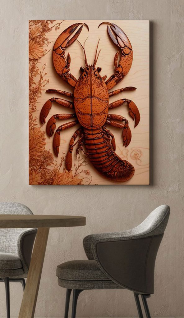 Lobster made out of wood