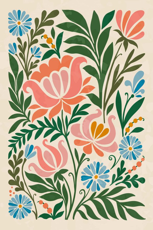 Design floral colorat pe un fundal alb Design floral colorat pe un fundal alb