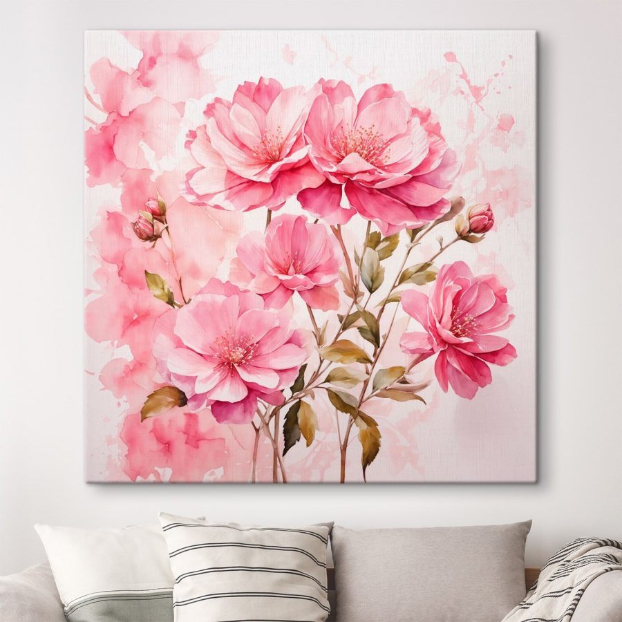 Pictura de flori roz