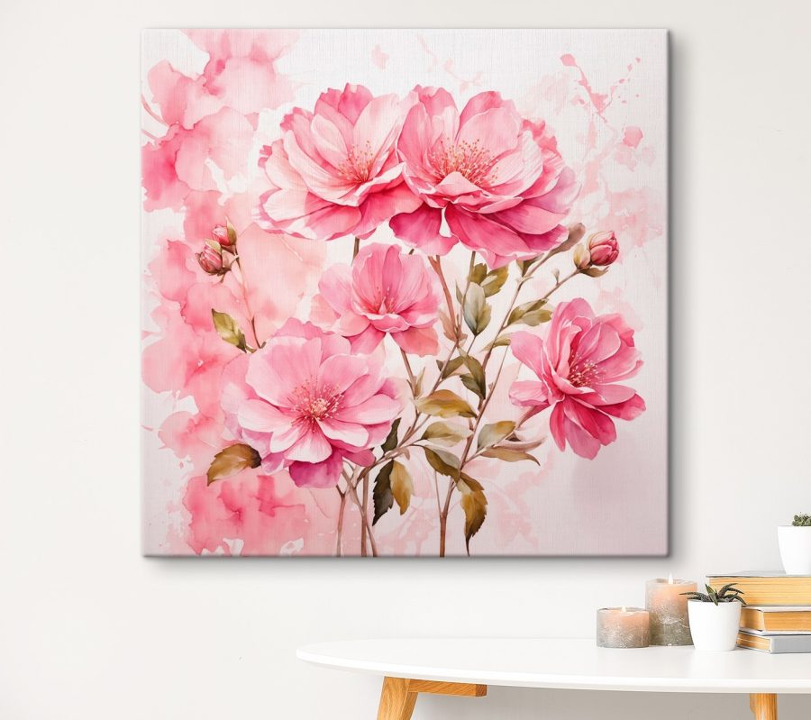 Pictura de flori roz