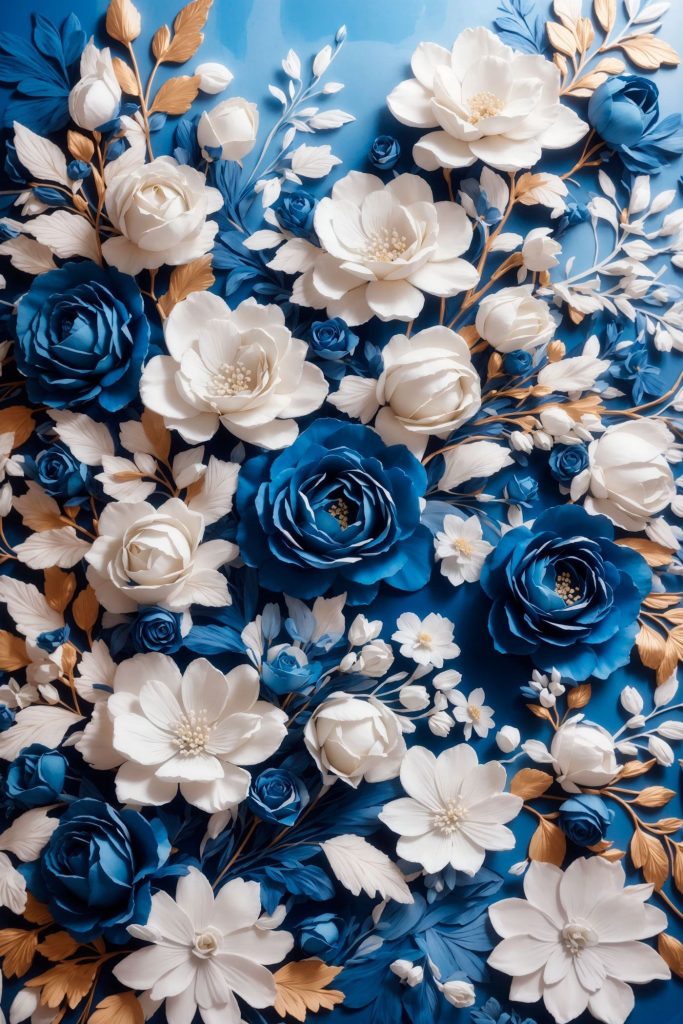 Blue and white flowers