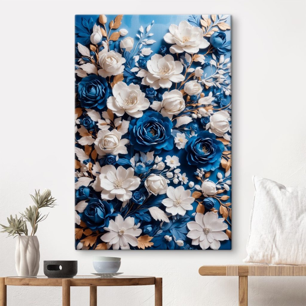 Blue and white flowers