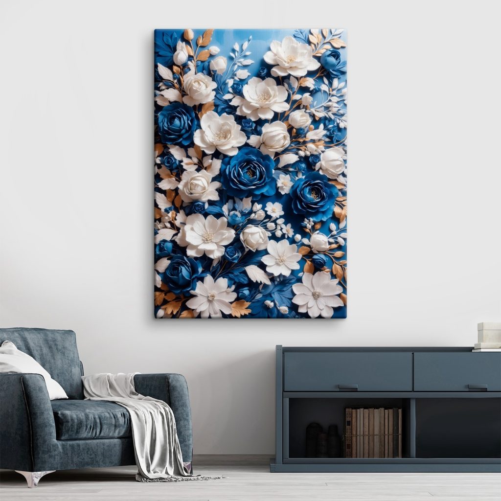 Blue and white flowers