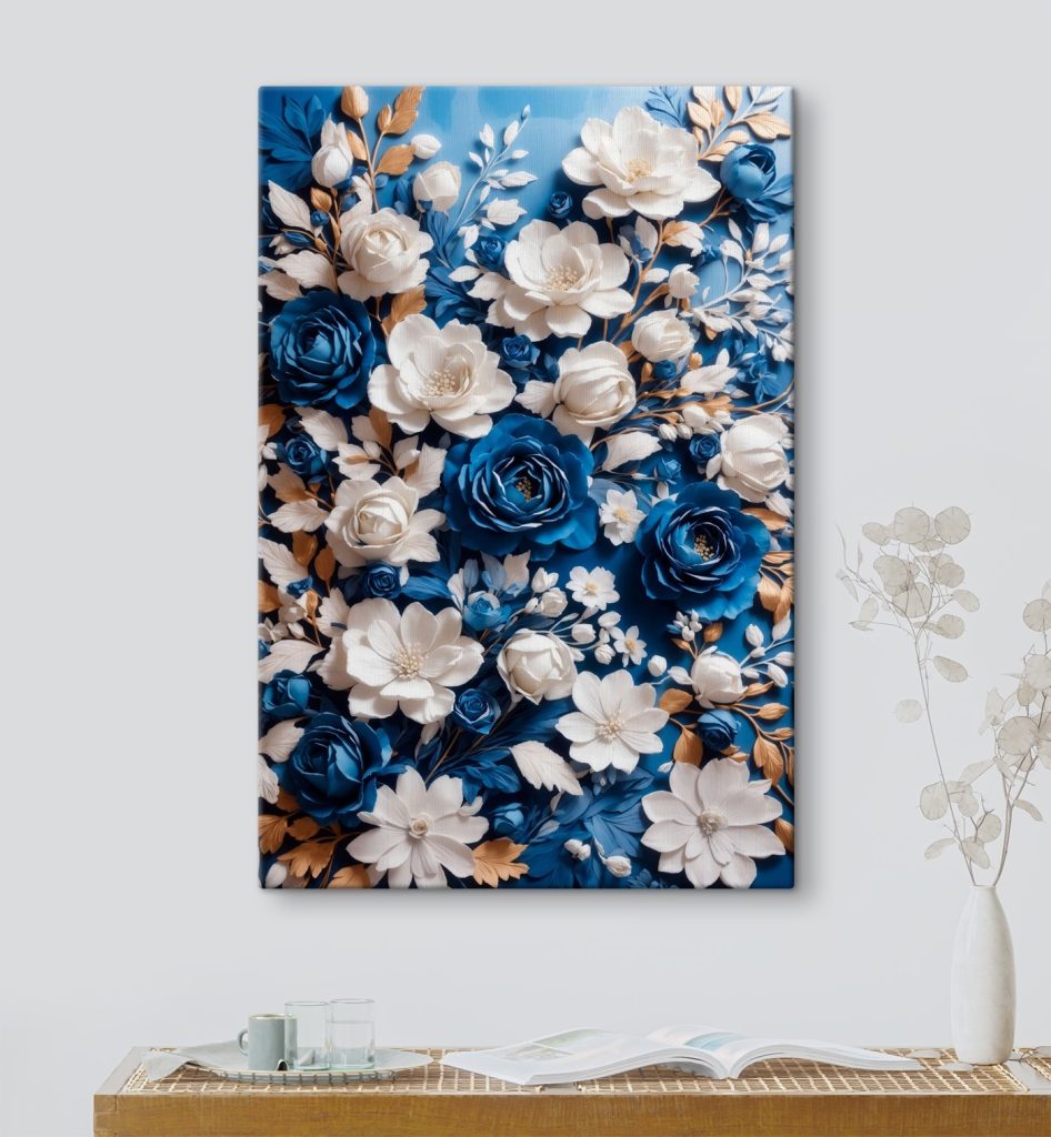 Blue and white flowers
