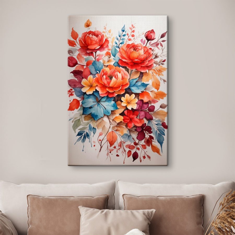 Pictura de flori și frunze Pictura de flori și frunze