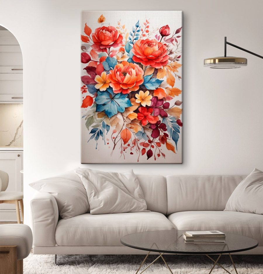 Pictura de flori și frunze Pictura de flori și frunze