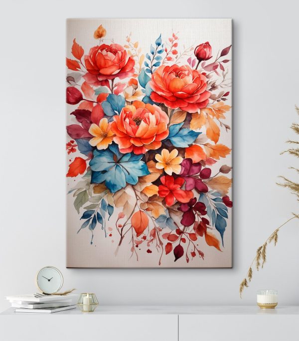 Pictura de flori și frunze Pictura de flori și frunze