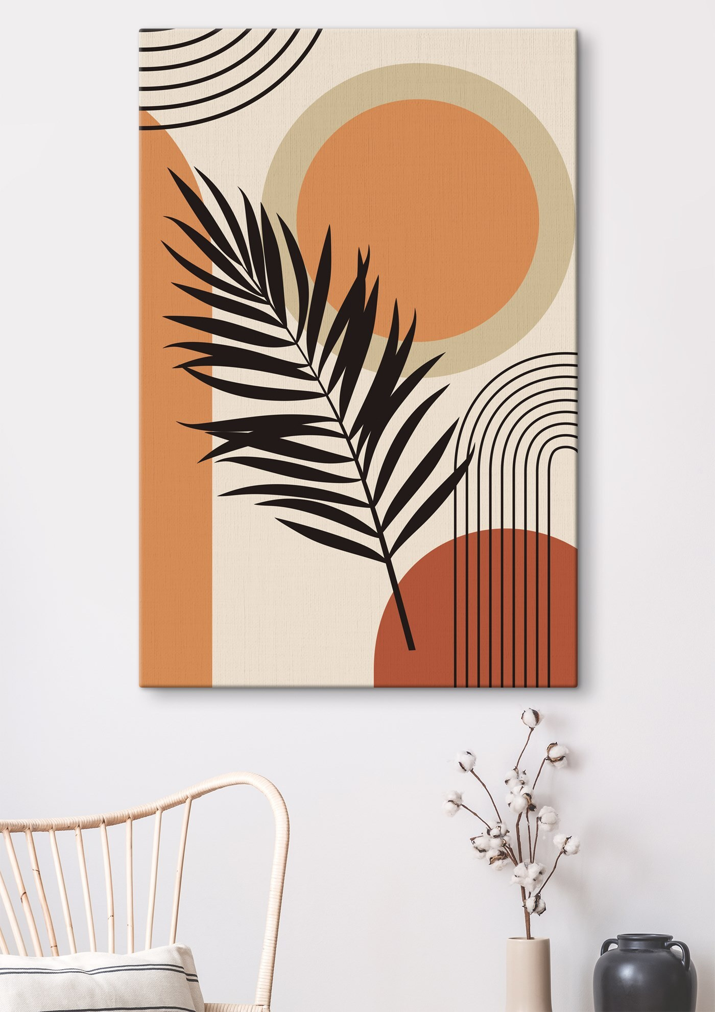 Leaf with a rainbow and circles