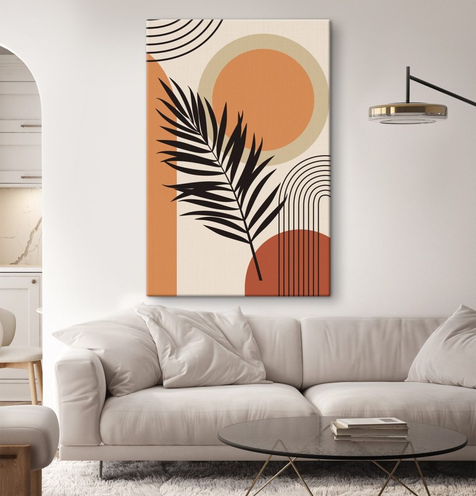 Leaf with a rainbow and circles