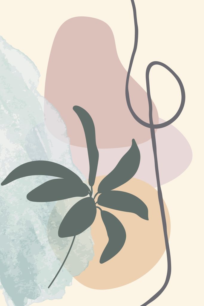 Plant with leaves and a spiral Plant with leaves and a spiral