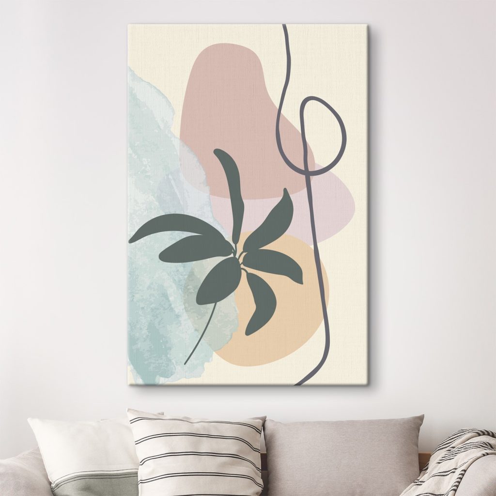 Plant with leaves and a spiral Plant with leaves and a spiral