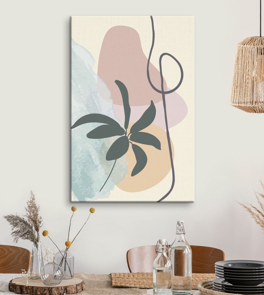 Plant with leaves and a spiral Plant with leaves and a spiral