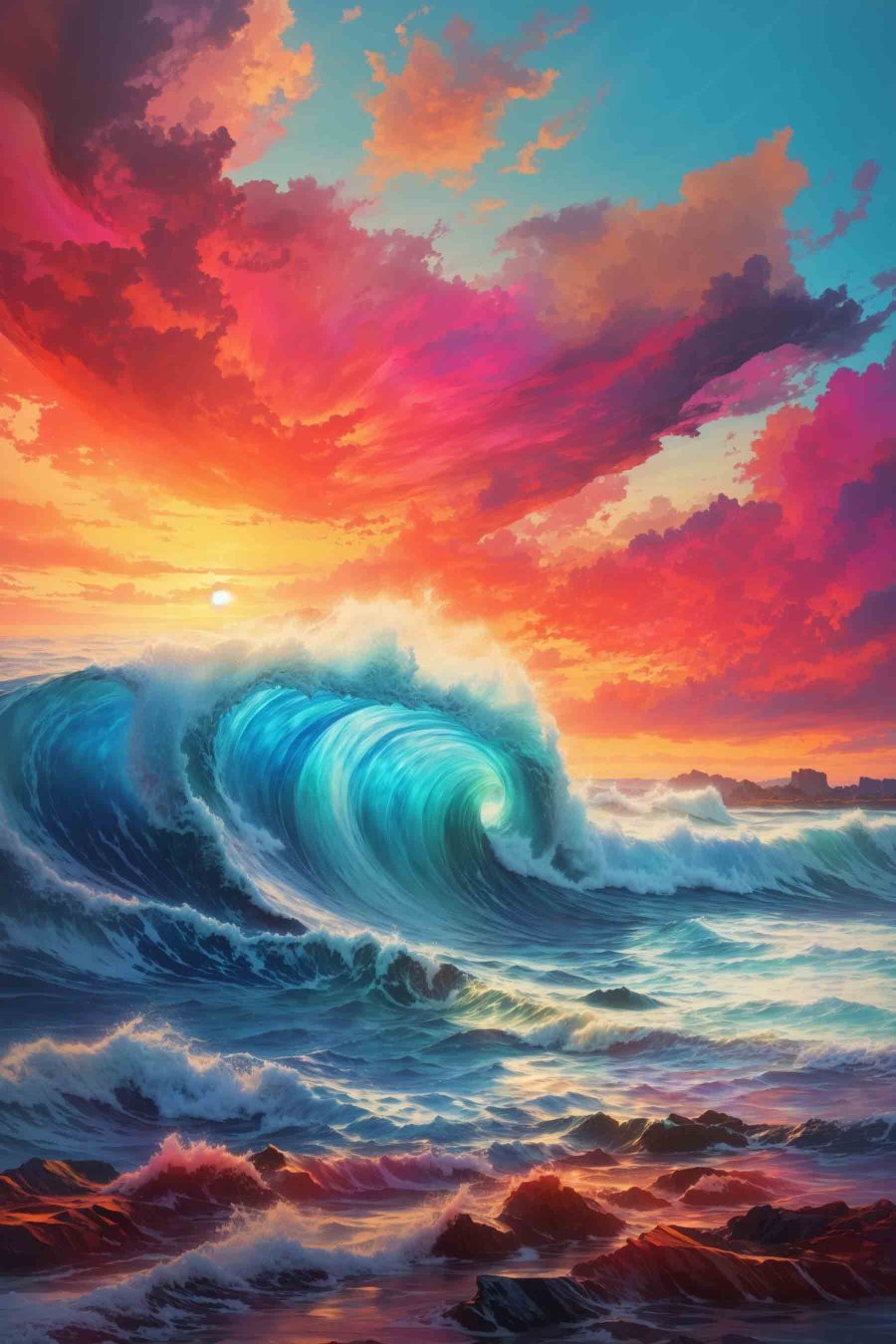 Tablouri Val mare în ocean - imagine 4