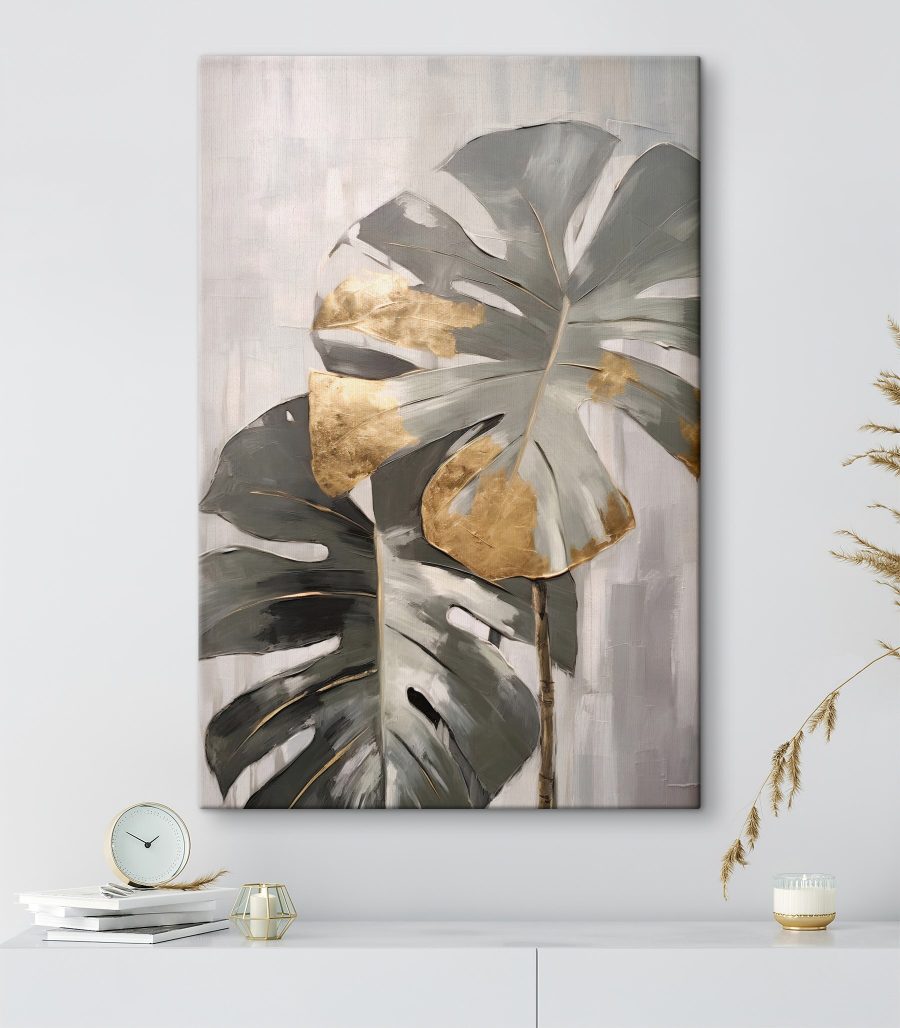 Monstera abstractă cu accente metalice