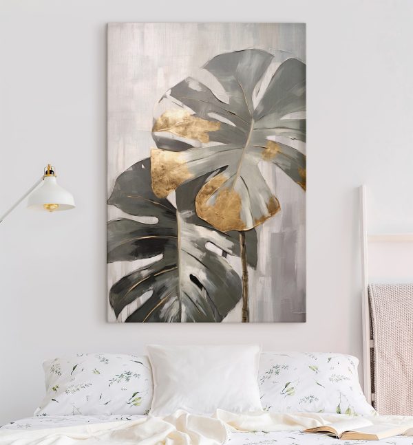 Monstera abstractă cu accente metalice Monstera abstractă cu accente metalice