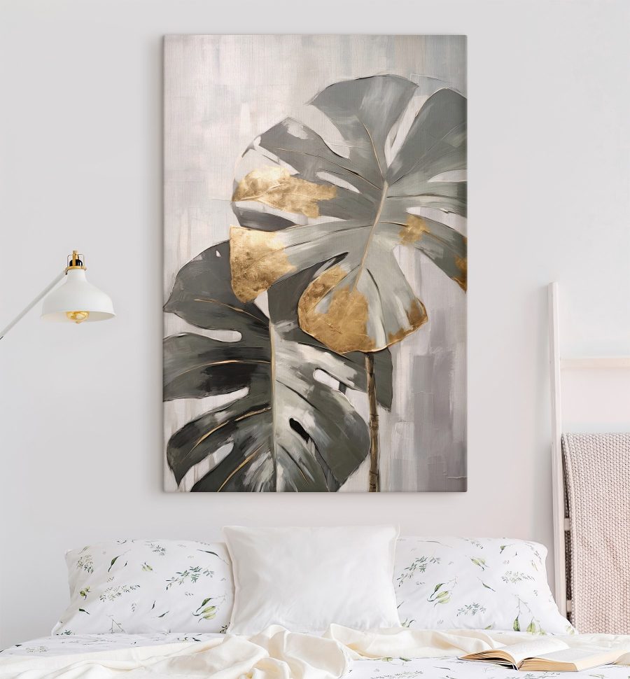 Monstera abstractă cu accente metalice