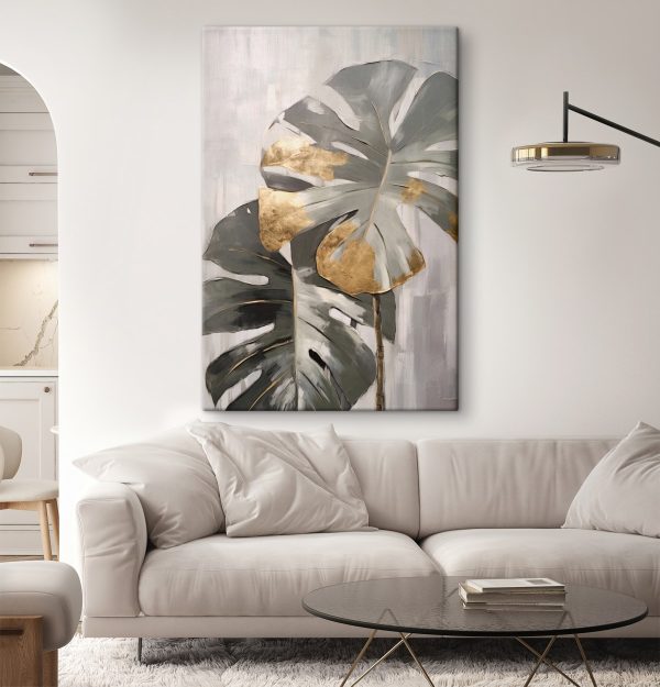 Monstera abstractă cu accente metalice Monstera abstractă cu accente metalice