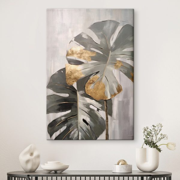 Monstera abstractă cu accente metalice Monstera abstractă cu accente metalice