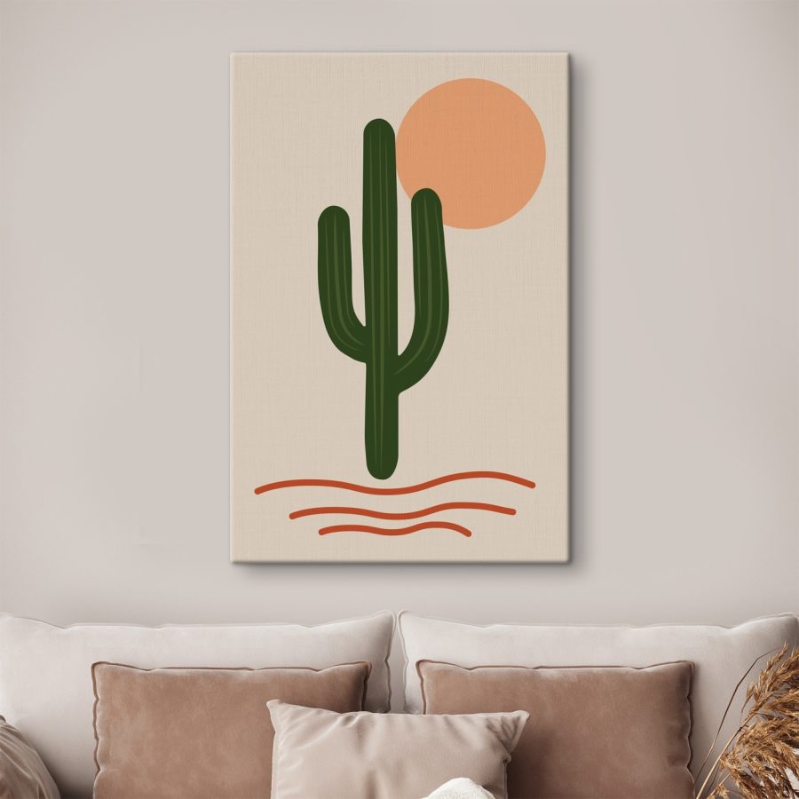 Cactus cu un soare în spatele său