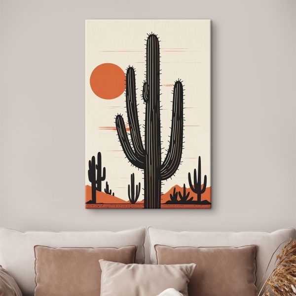 Cactus cu un soare în fundal Cactus cu un soare în fundal