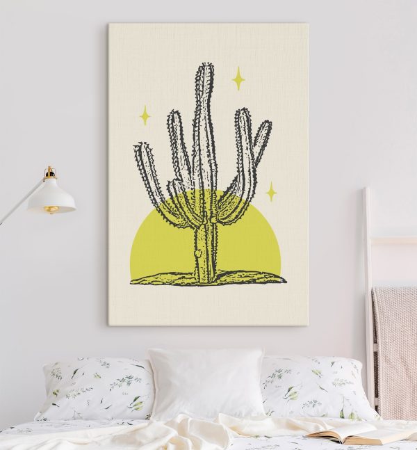 Cactus cu un cerc galben și stele Cactus cu un cerc galben și stele