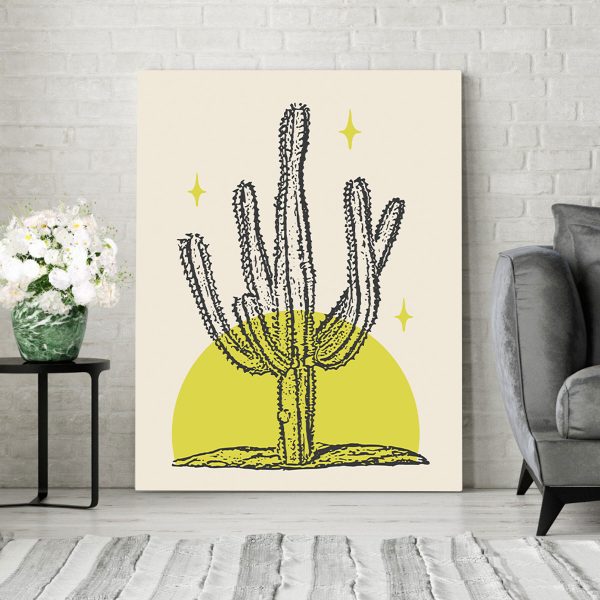 Cactus cu un cerc galben și stele Cactus cu un cerc galben și stele