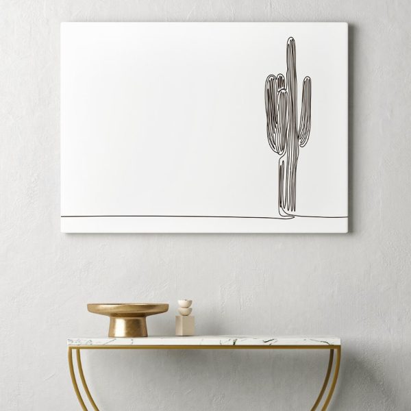 Cactus desenat într-o singură linie Cactus desenat într-o singură linie