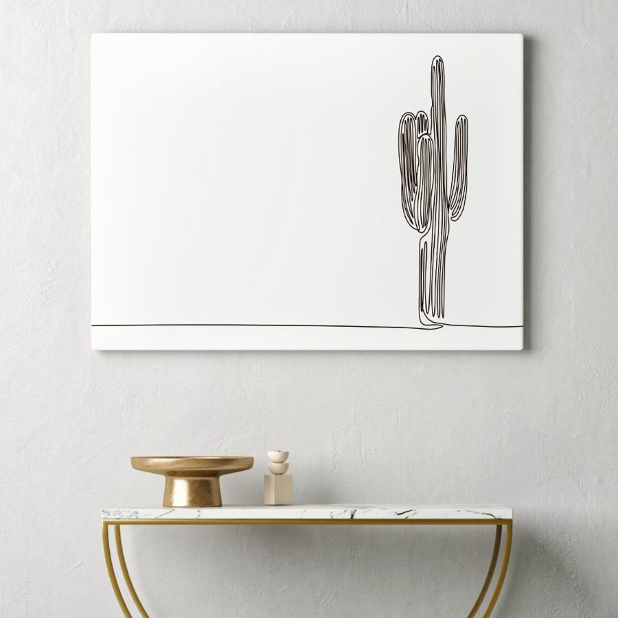 Cactus desenat într-o singură linie
