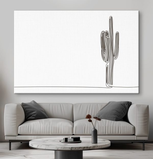 Cactus desenat într-o singură linie Cactus desenat într-o singură linie