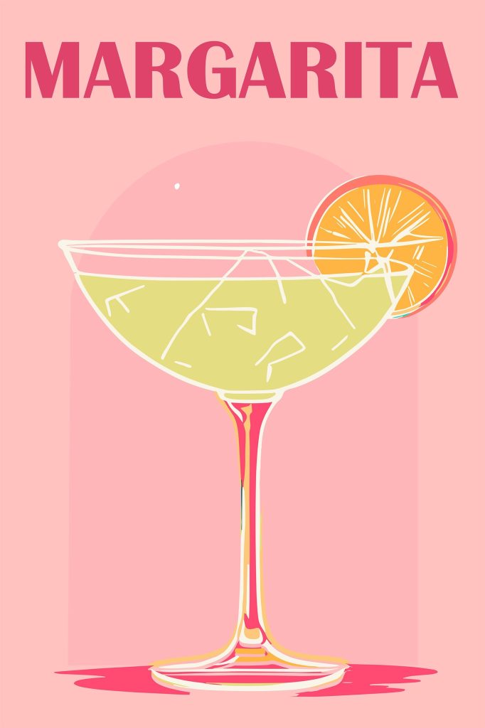 Glass with a drink and a slice of orange