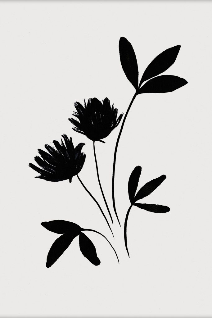 Black silhouette of flowers