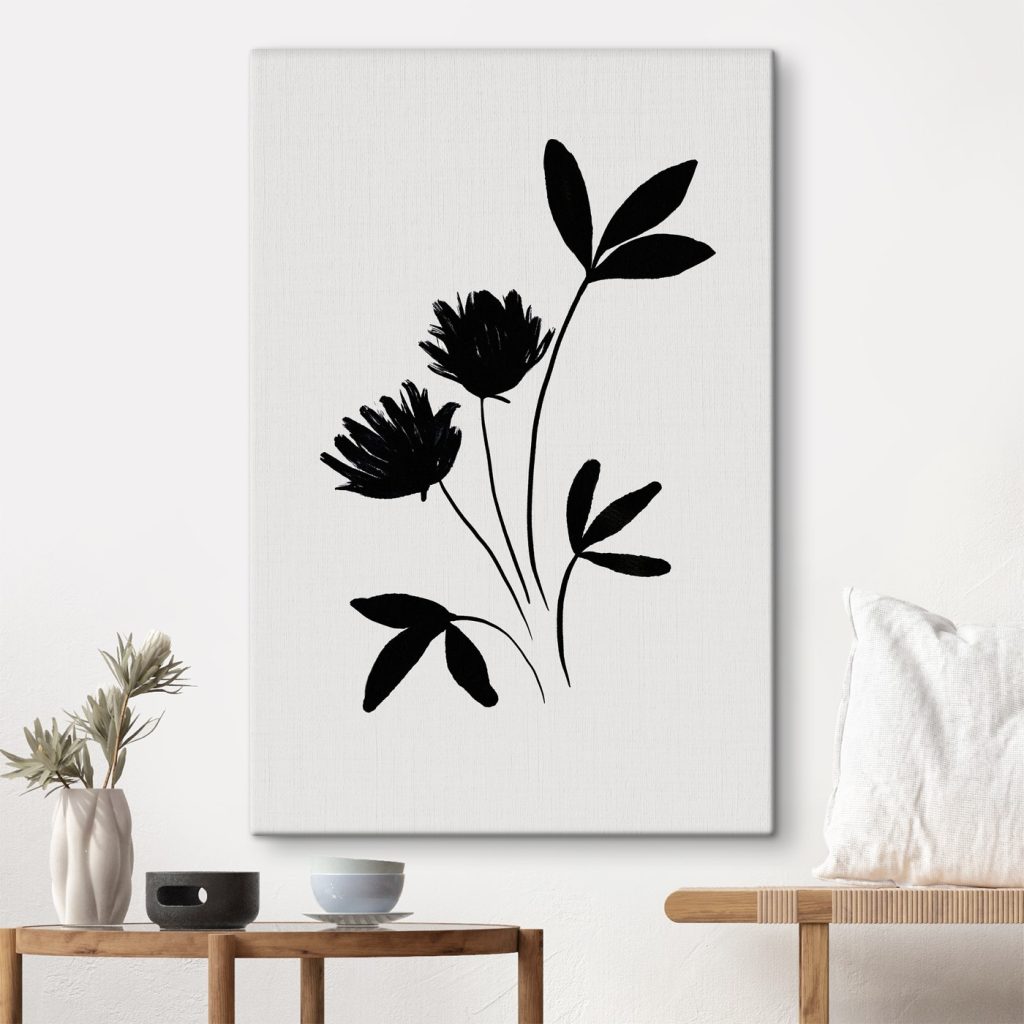 Black silhouette of flowers