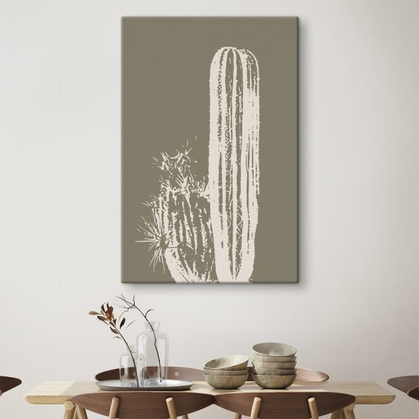 Cactus alb cu un fundal maro Cactus alb cu un fundal maro