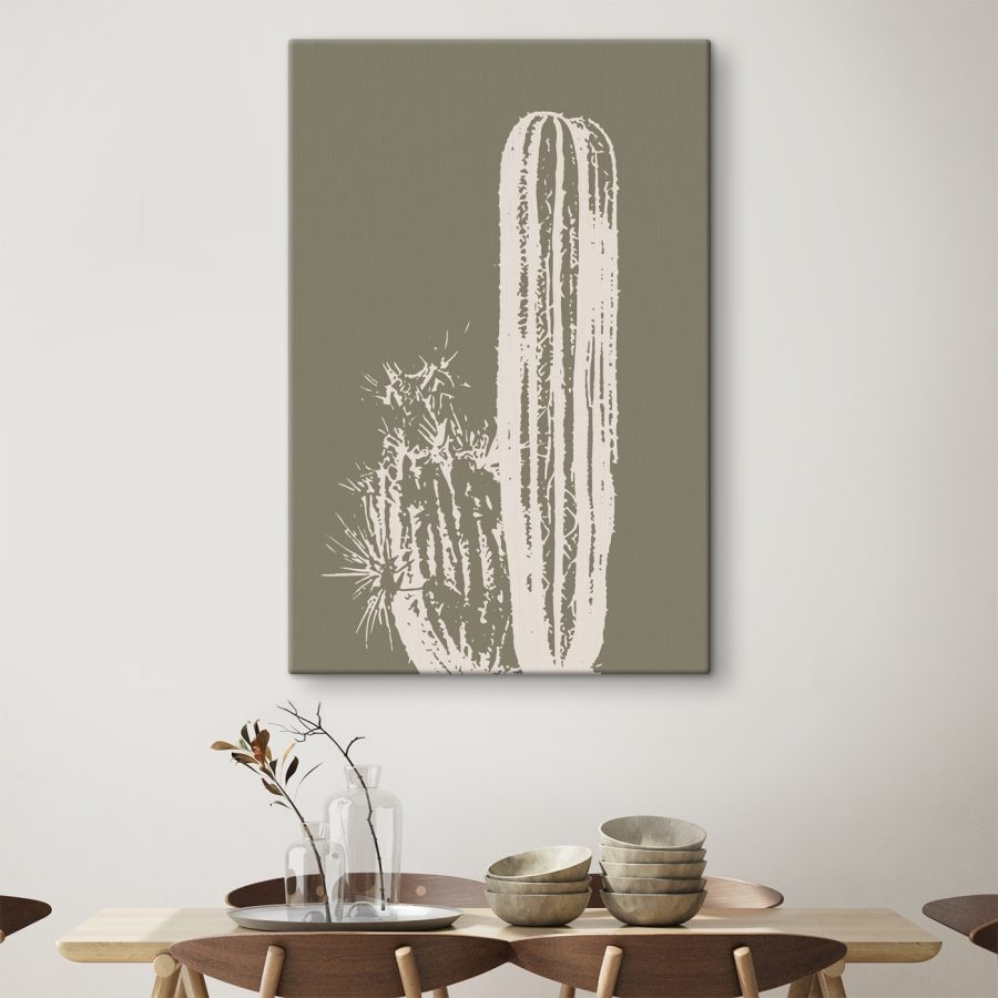 Cactus alb cu un fundal maro