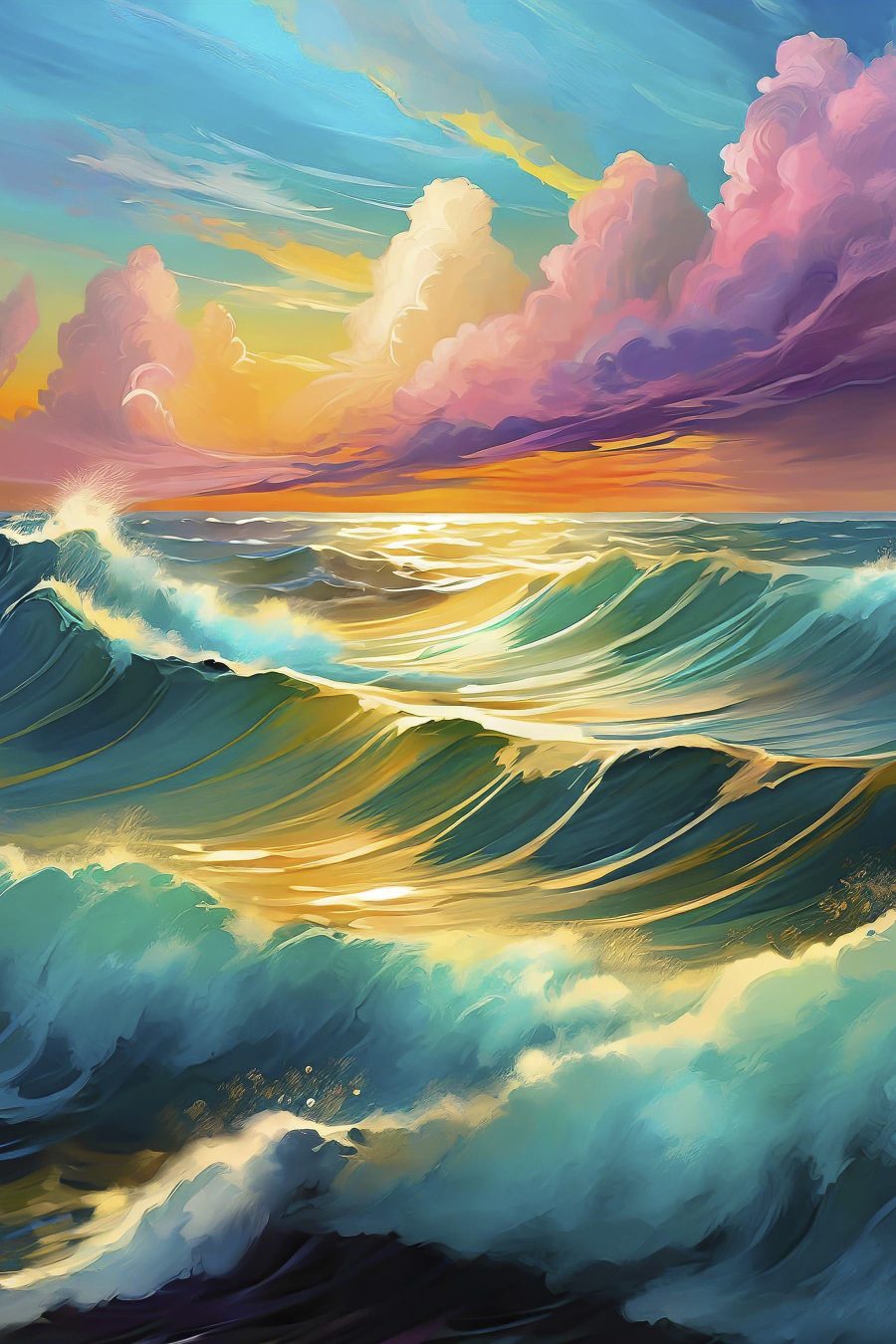 Valuri mari în ocean Valuri mari în ocean