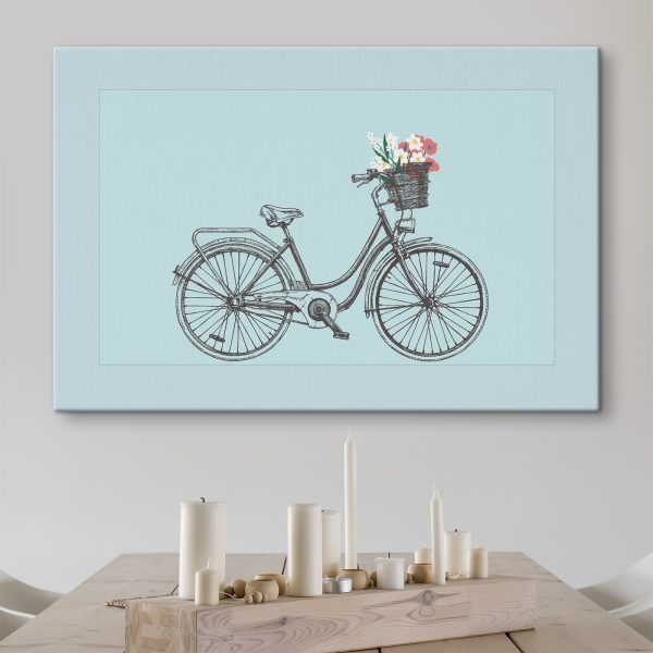 Bicicletă cu flori într-un coș Bicicletă cu flori într-un coș