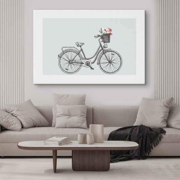 Bicicletă cu flori într-un coș Bicicletă cu flori într-un coș