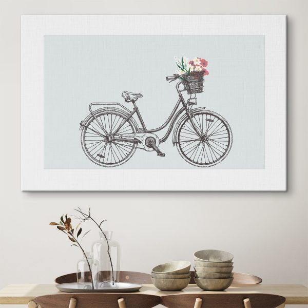 Bicicletă cu flori într-un coș Bicicletă cu flori într-un coș
