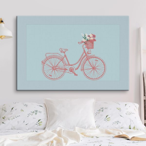 Bicicletă cu flori într-un coș Bicicletă cu flori într-un coș