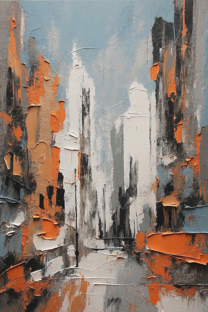 Painting of a city Painting of a city