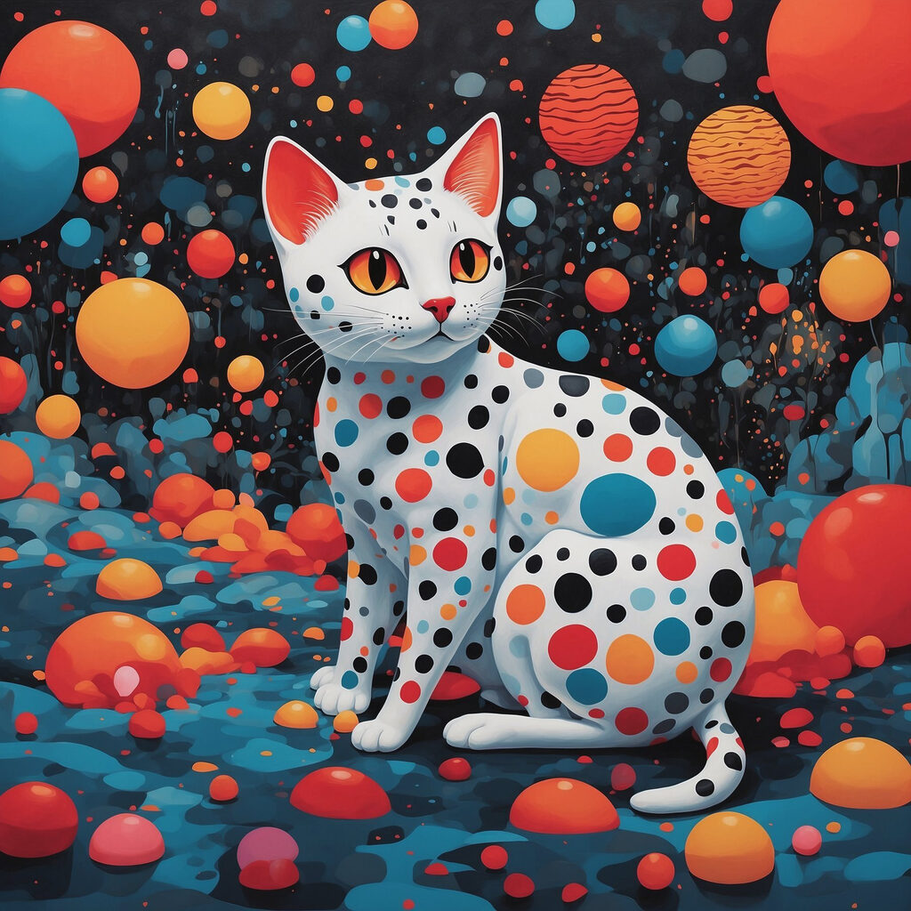 Cat with polka dots