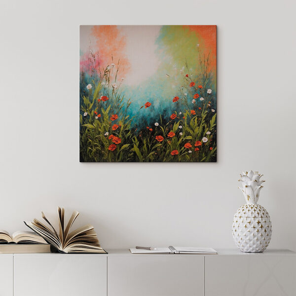 Pictura de flori și iarbă Pictura de flori și iarbă