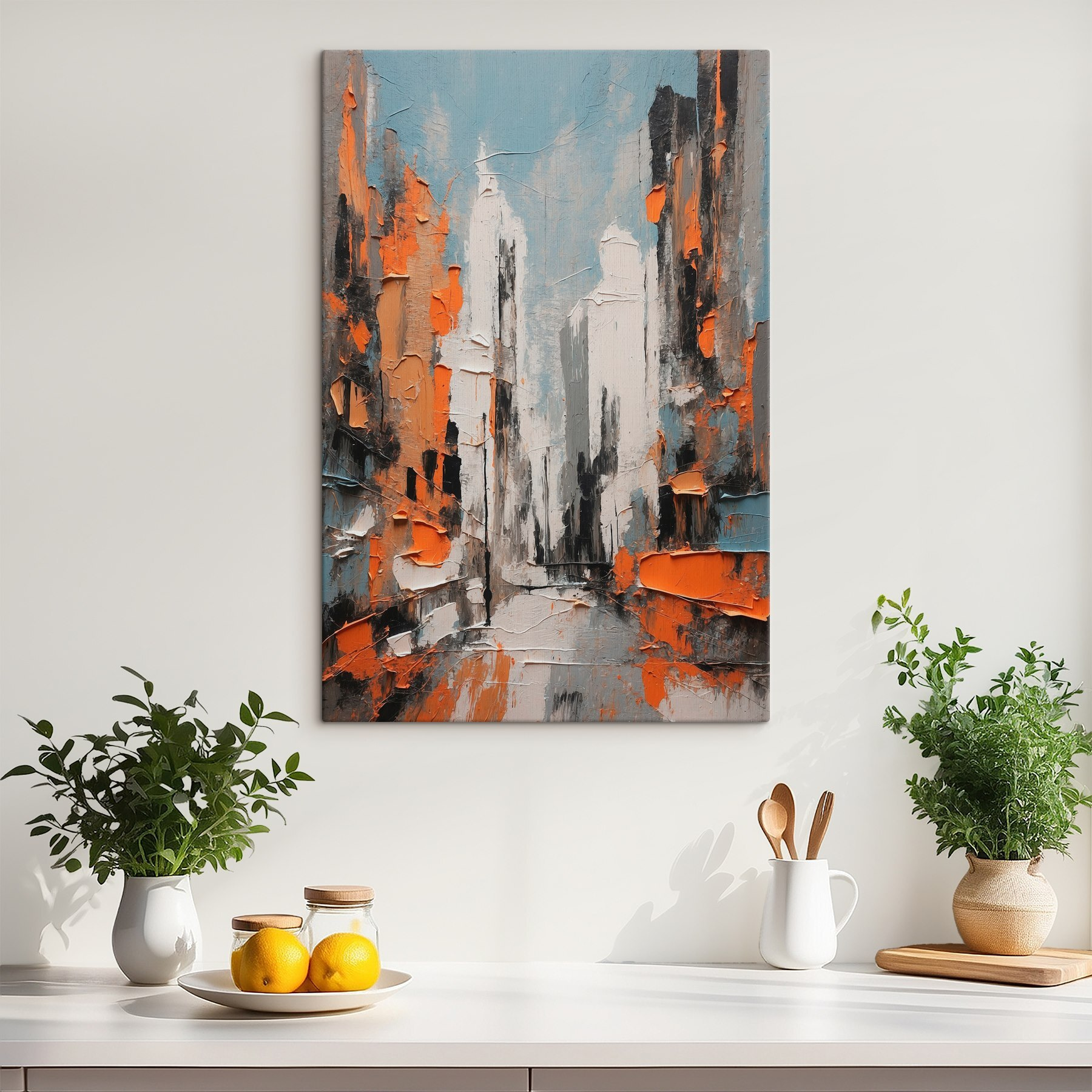 Painting of a city Painting of a city
