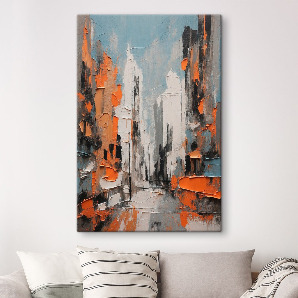 Painting of a city Painting of a city