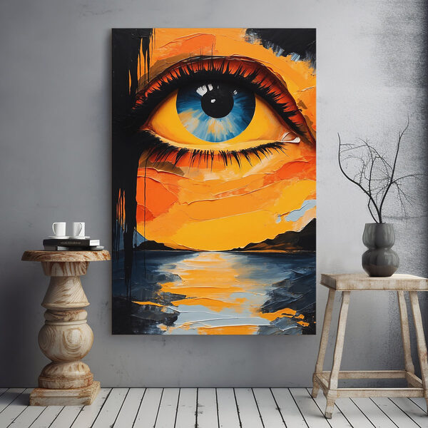 Tablouri Pictura unui ochi și a unui apus de soare (SKU: s38670) Tablouri Tablouri Pictura unui ochi și a unui apus de soare (SKU: s38670)